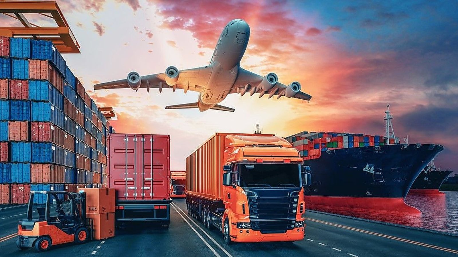 Operação multimodal com transporte rodoviário, aéreo e marítimo